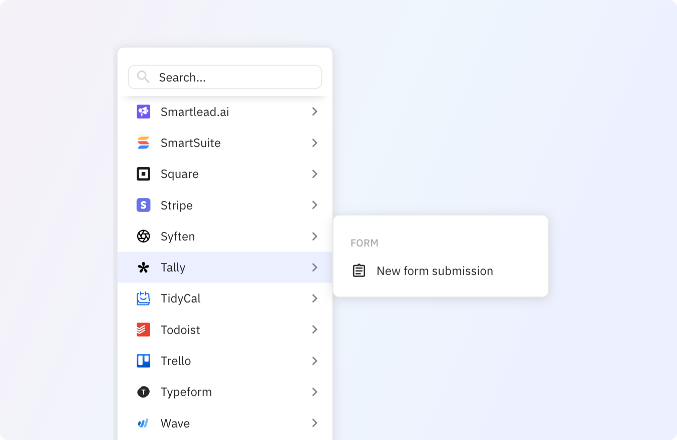 Use Relay.app's Tally integrations to trigger actions across your apps