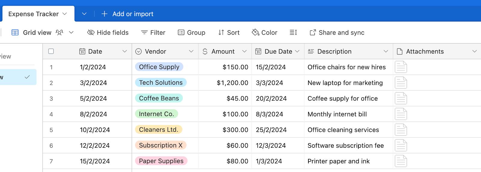 A simple expense tracker