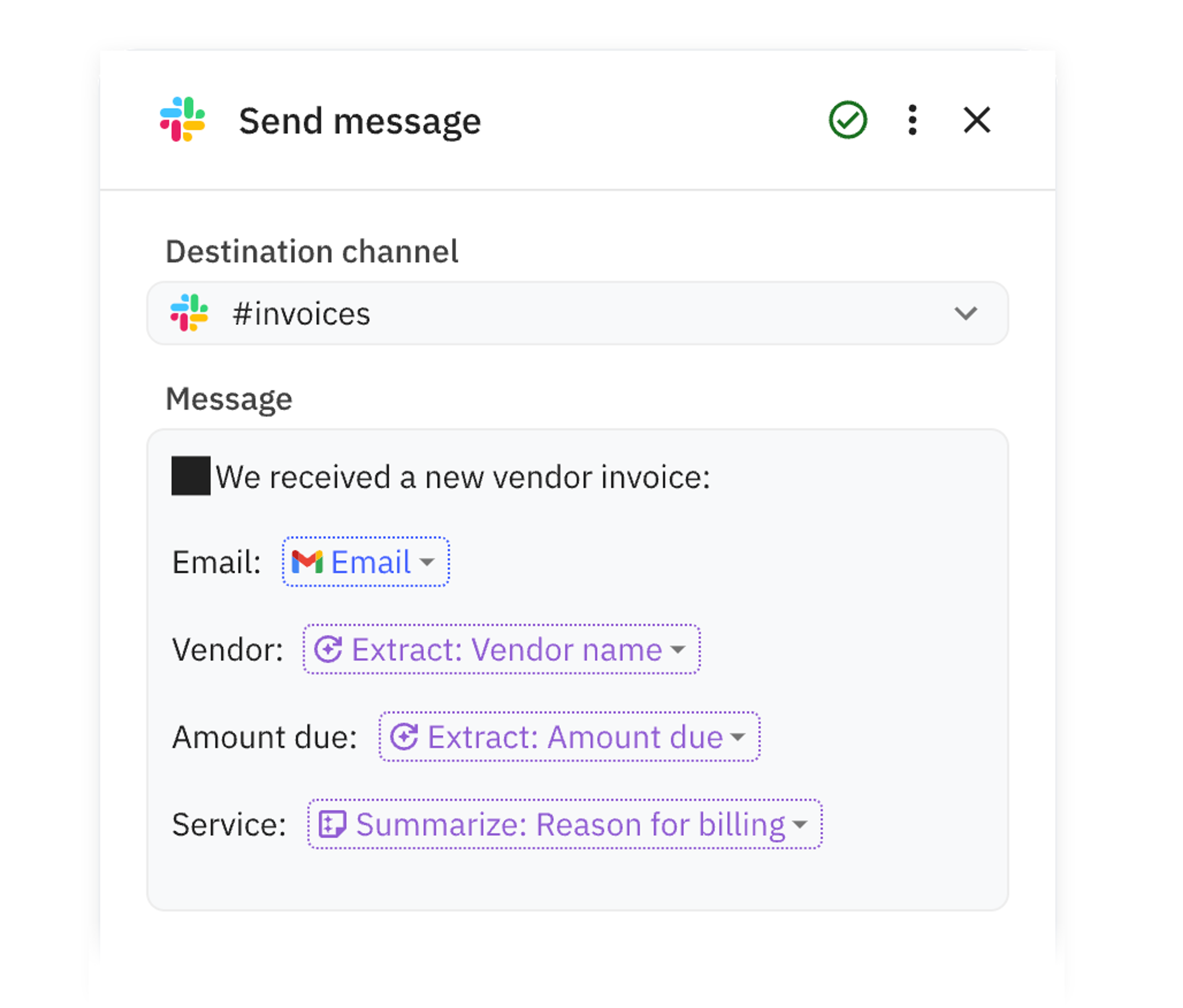 Slack message using AI in Relay.app