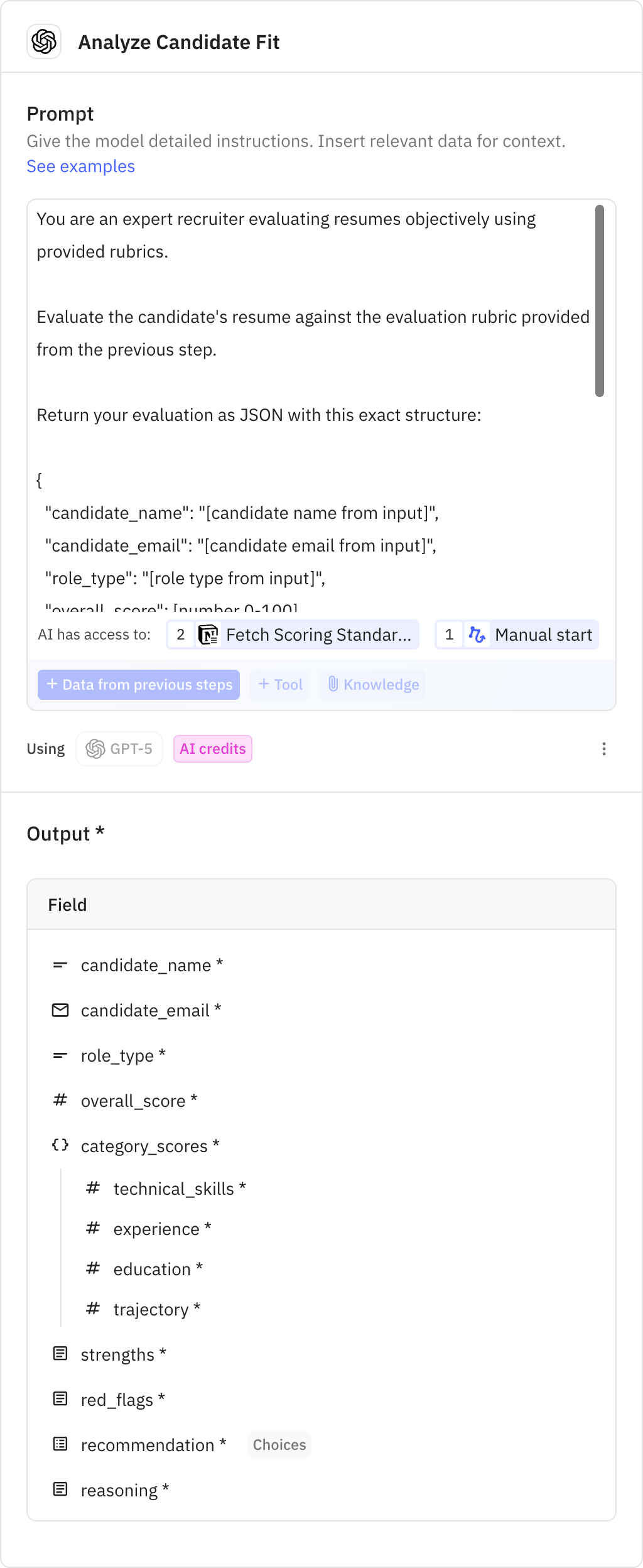 Relay.app screenshot of: Analyze Candidate Fit