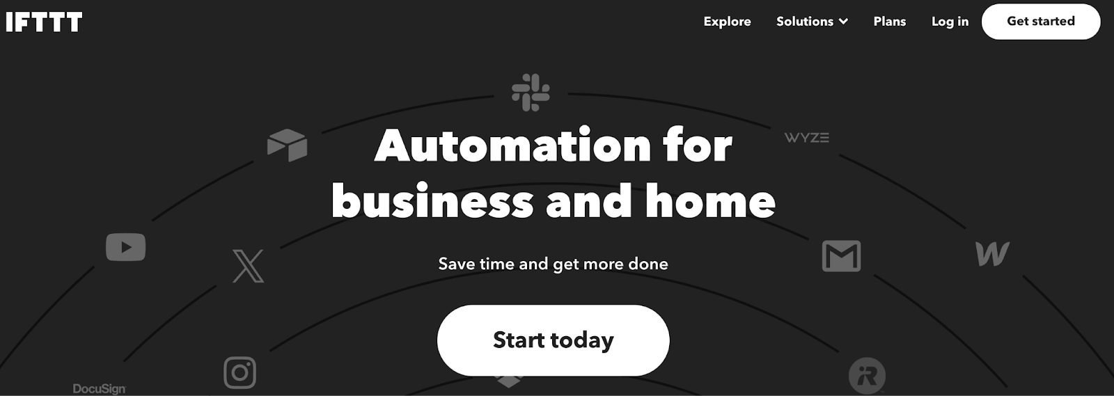 screenshot of IFTTT's website