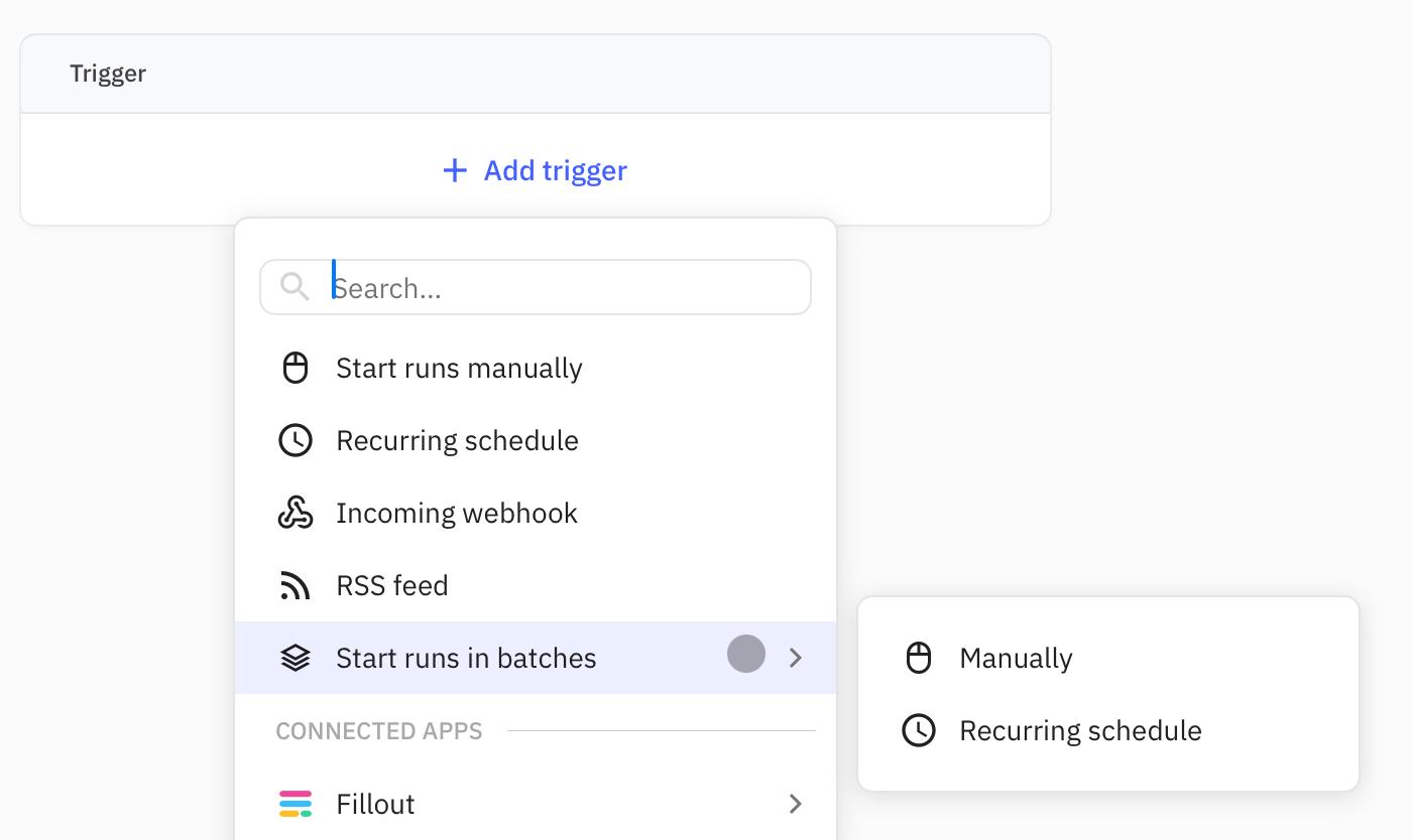 Adding a batch trigger
