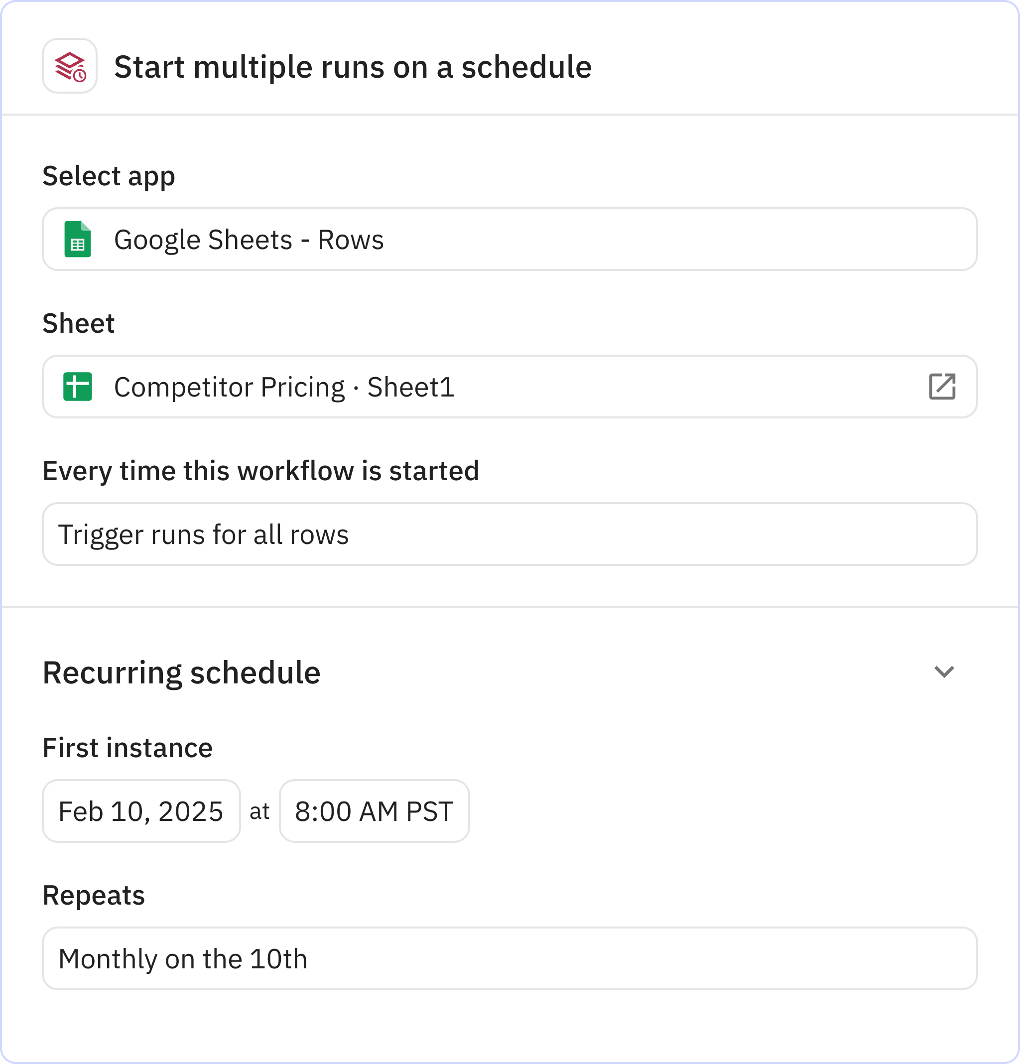 Relay.app screenshot of: Trigger