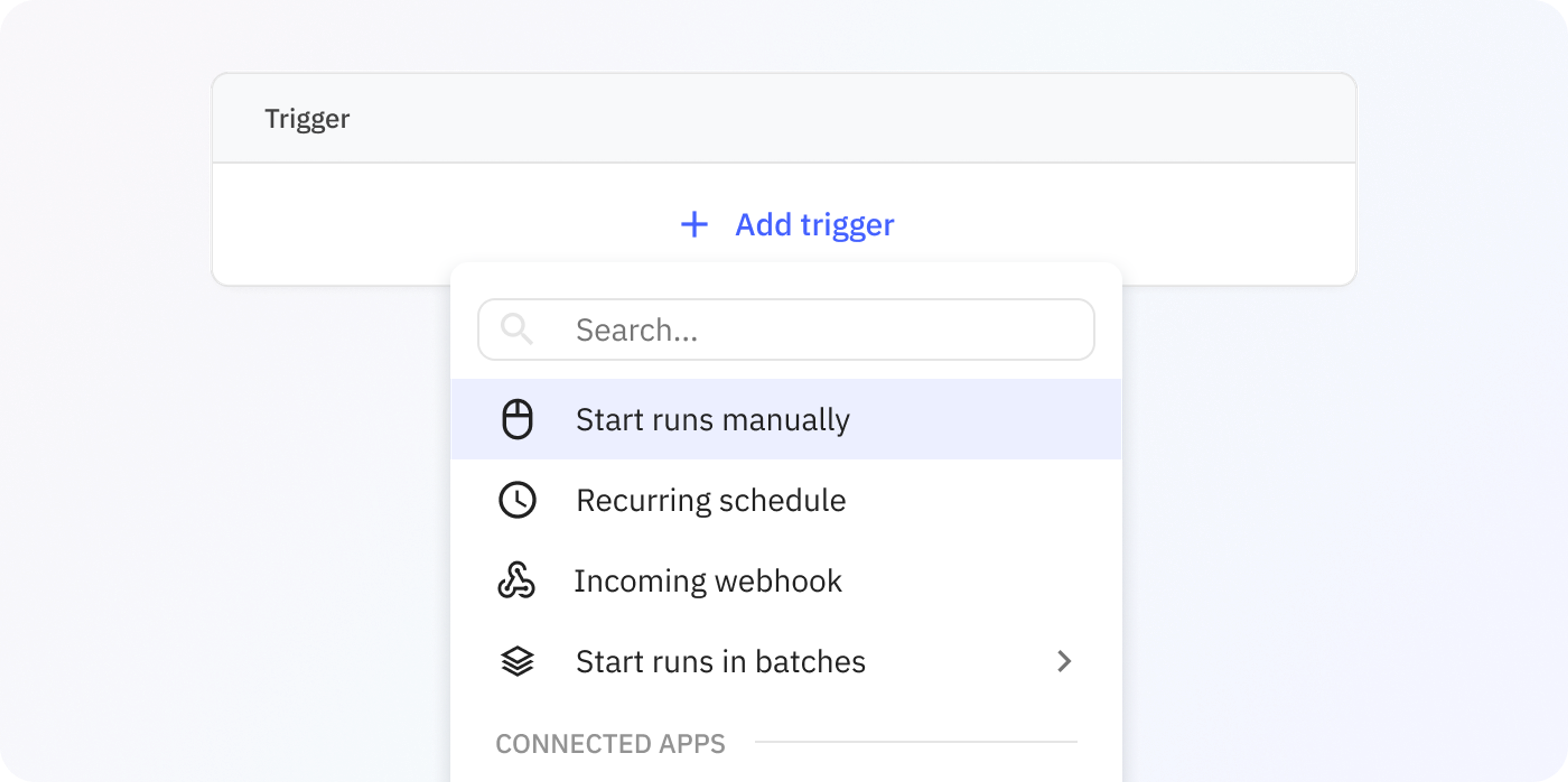 Screenshot of the human-in-the-loop manually initiated run option in Relay.app
