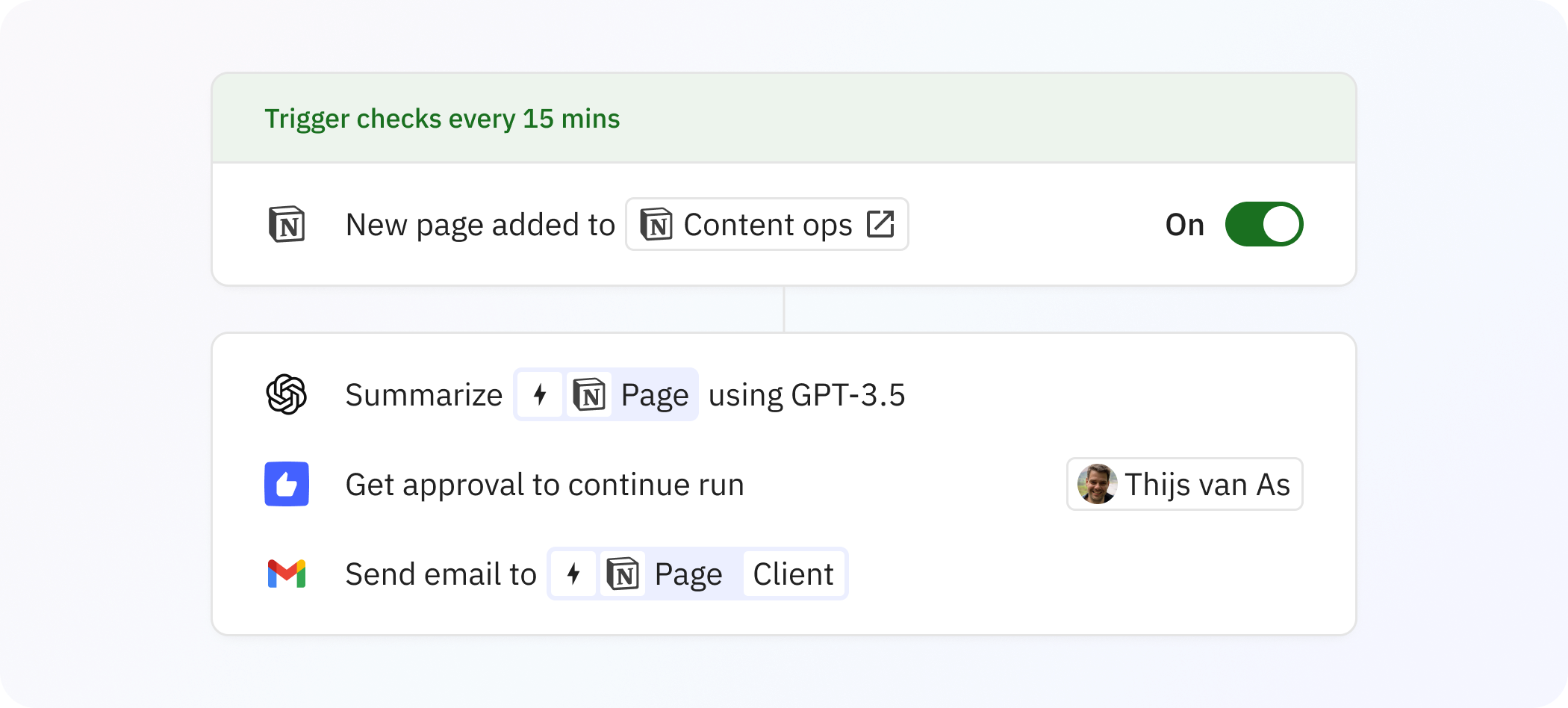 Screenshot of a human-in-the-loop approval step in Relay.app