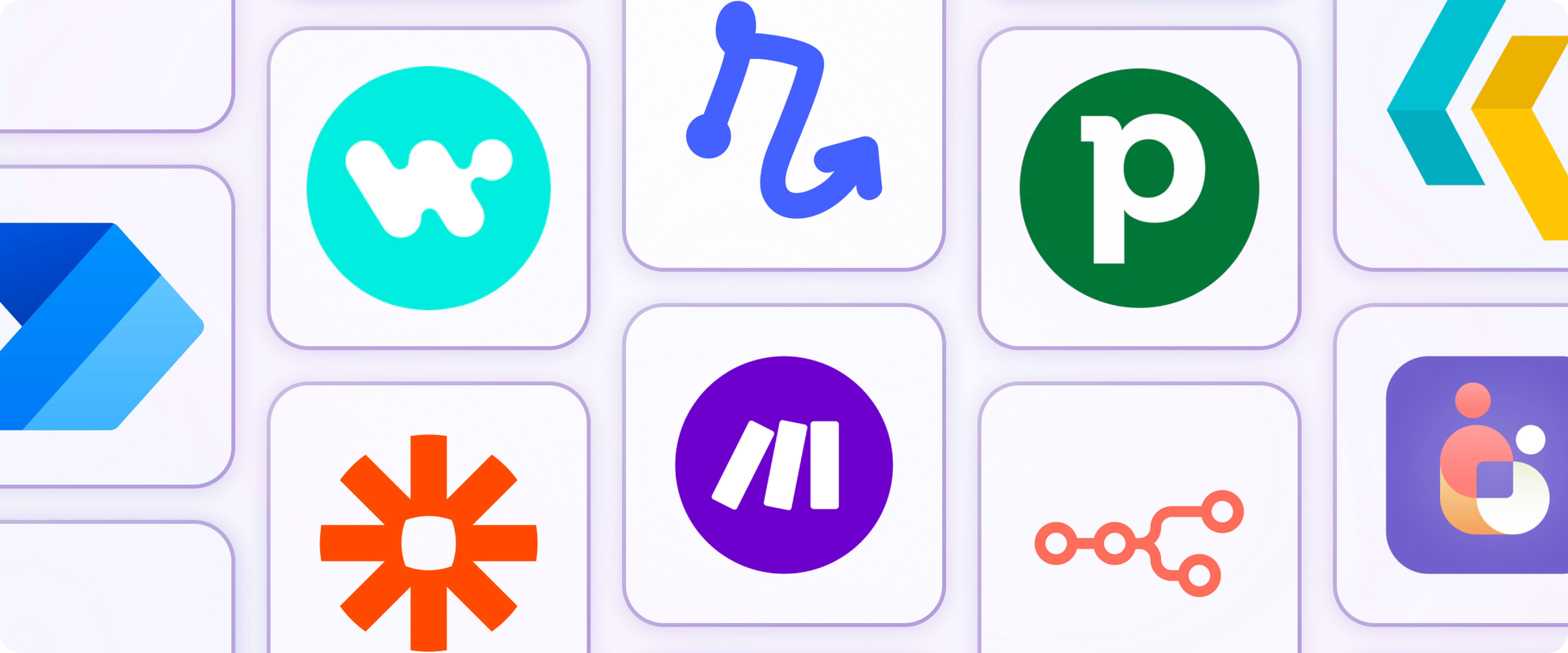 Logos of workflow automation tools