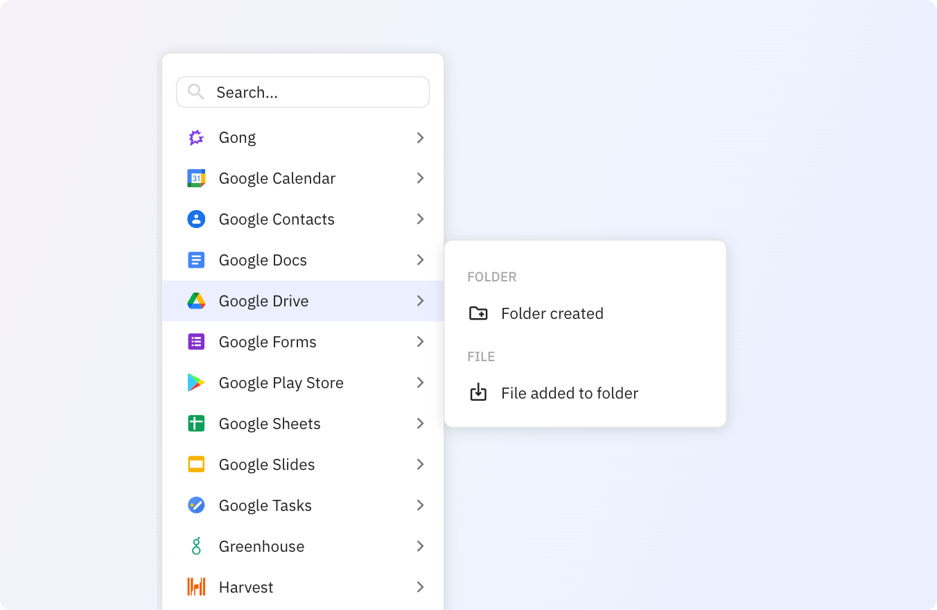 Preview of Use Relay.app's Google Drive integrations to trigger actions across your apps