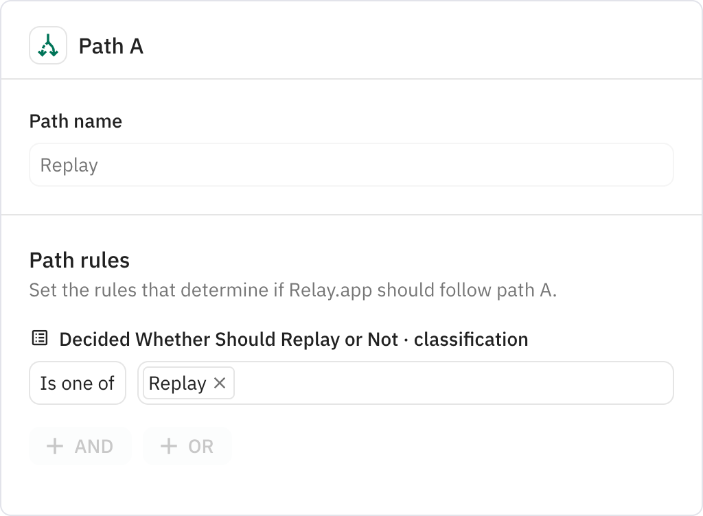 Relay.app screenshot of: Replay