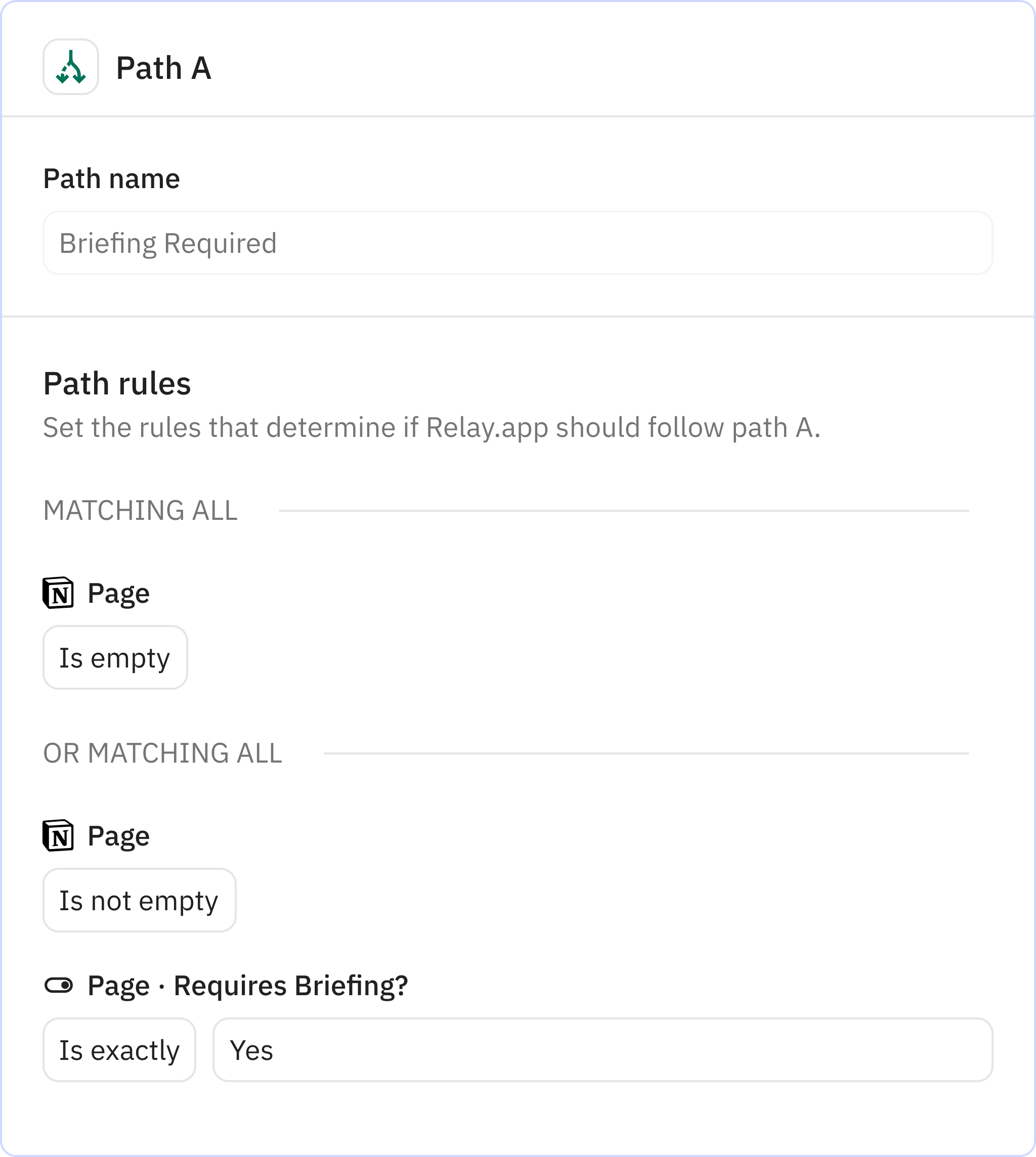 Relay.app screenshot of: Briefing Required