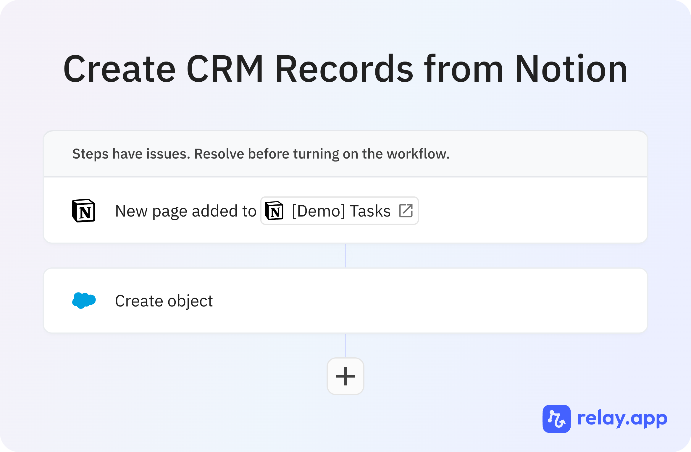 Workflow to create CRM records from Notion