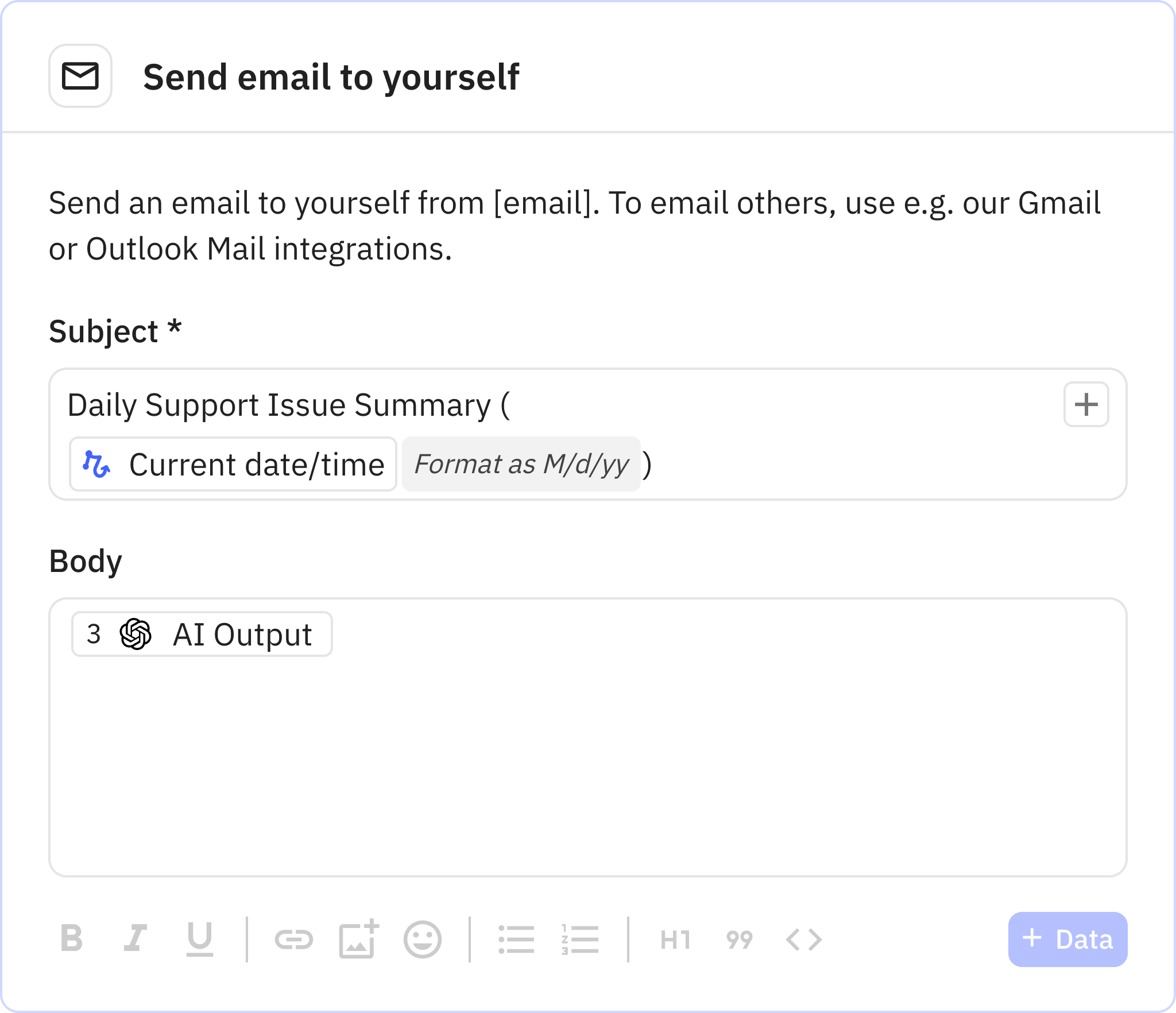 Relay.app screenshot of: Send email to yourself