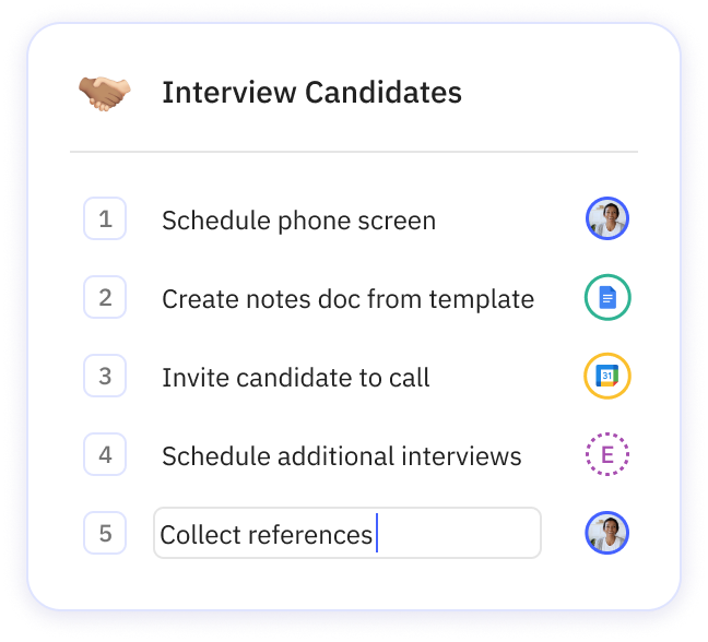 Interviewing candidates