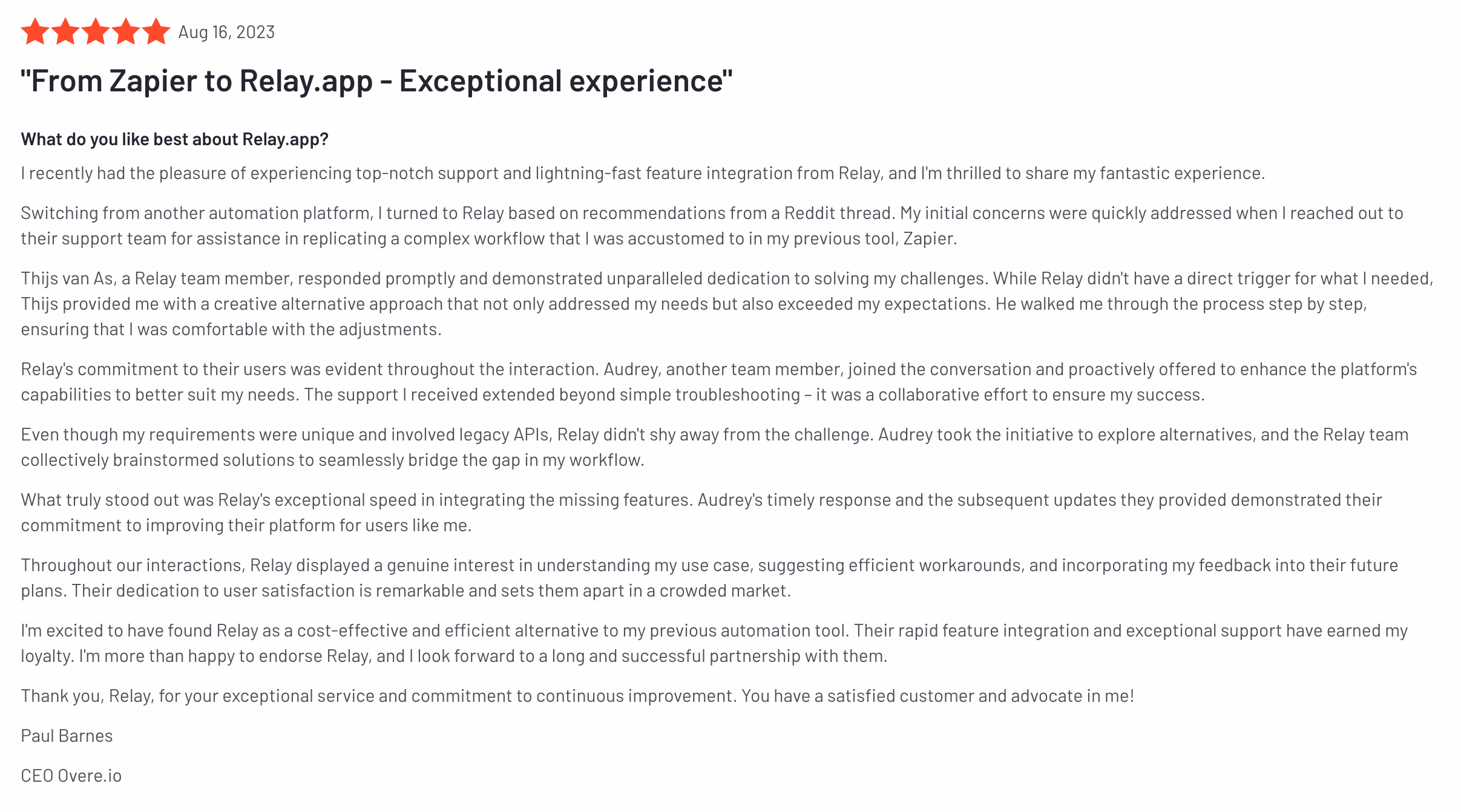 Relay.app review G2