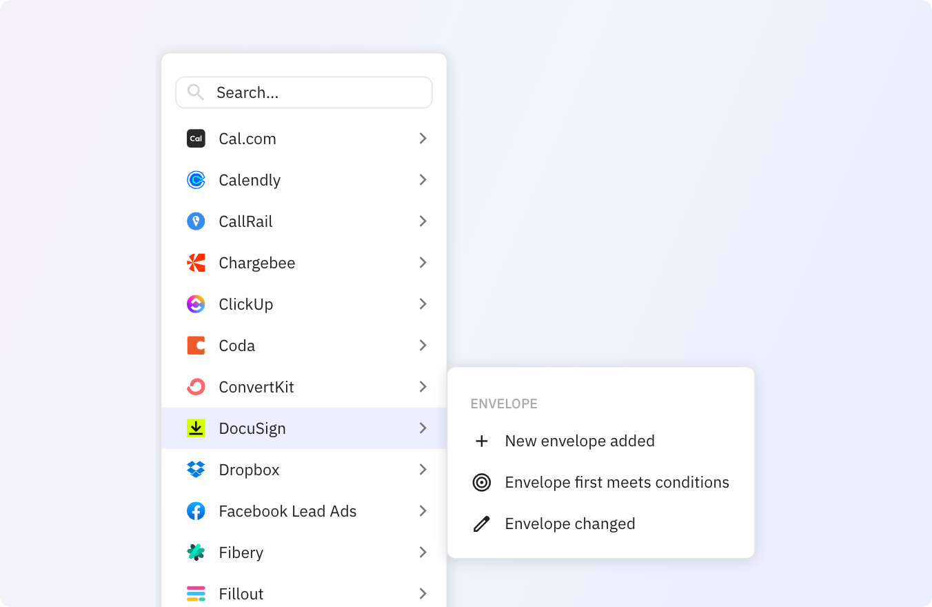 Use Relay.app's DocuSign integrations to trigger actions across your apps