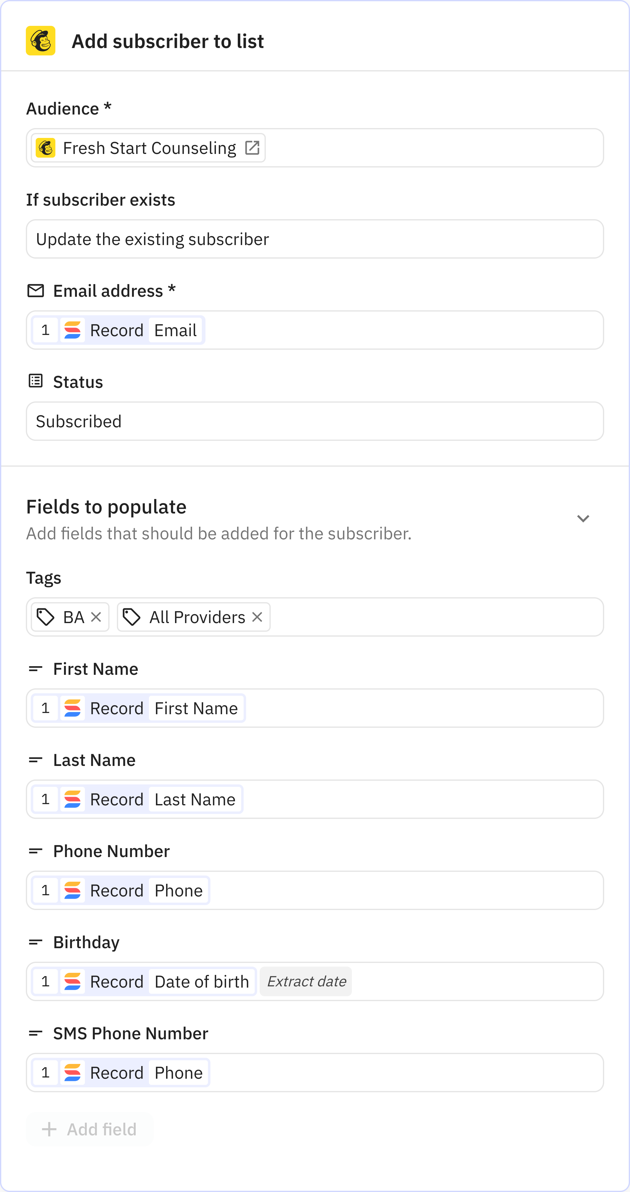Relay.app screenshot of: Record changed
