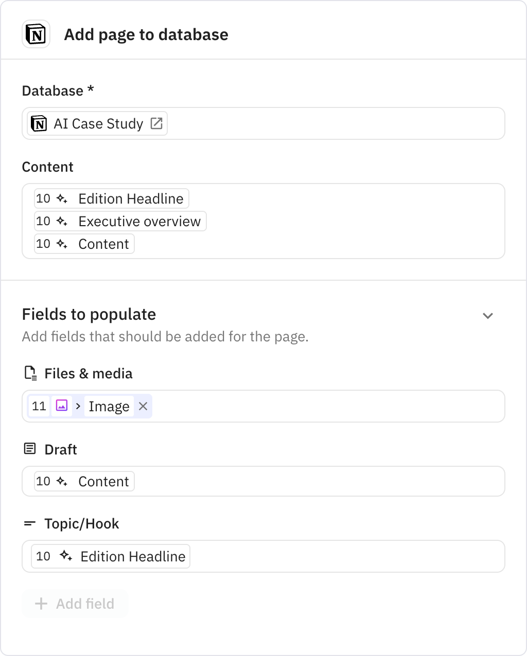 Relay.app screenshot of: Add page to database