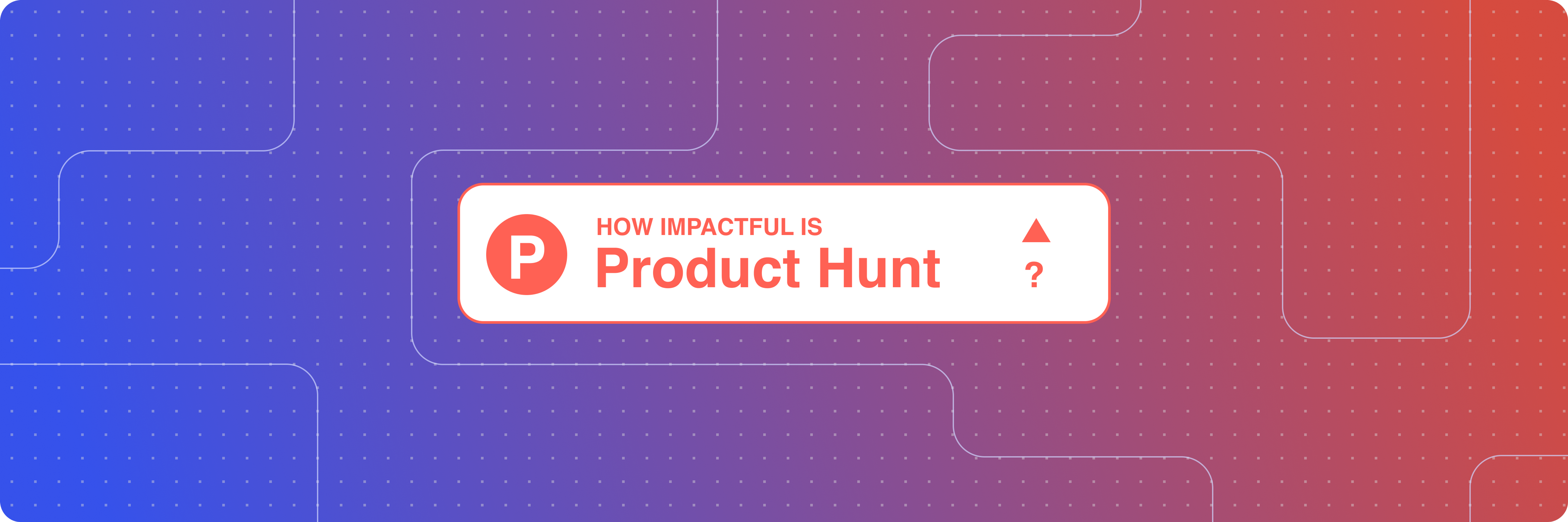 Decorative banner with Product Hunt badge