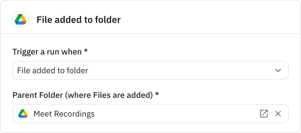 Relay.app screenshot of: File added to folder