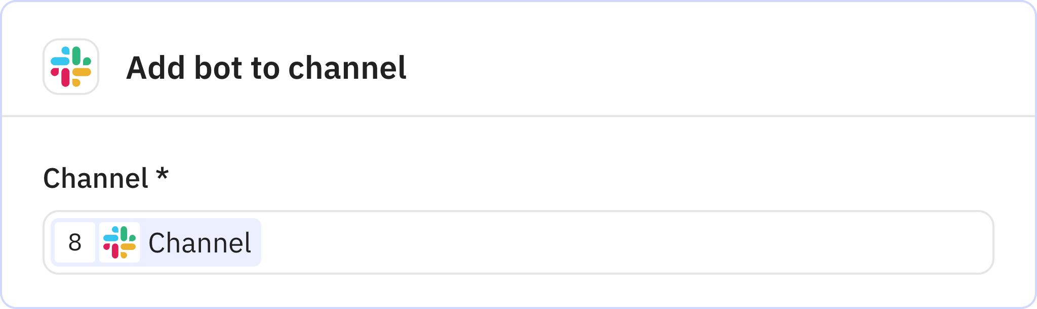 Relay.app screenshot of: Add bot to channel