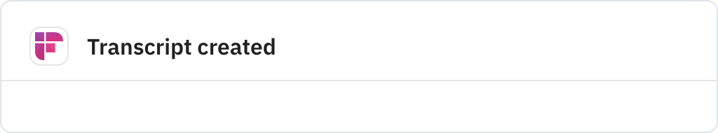 Relay.app screenshot of: Transcript created