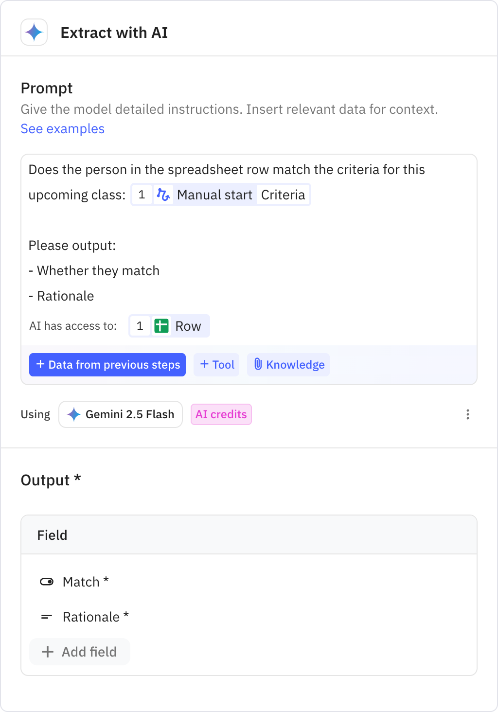 Relay.app screenshot of: Extract with AI