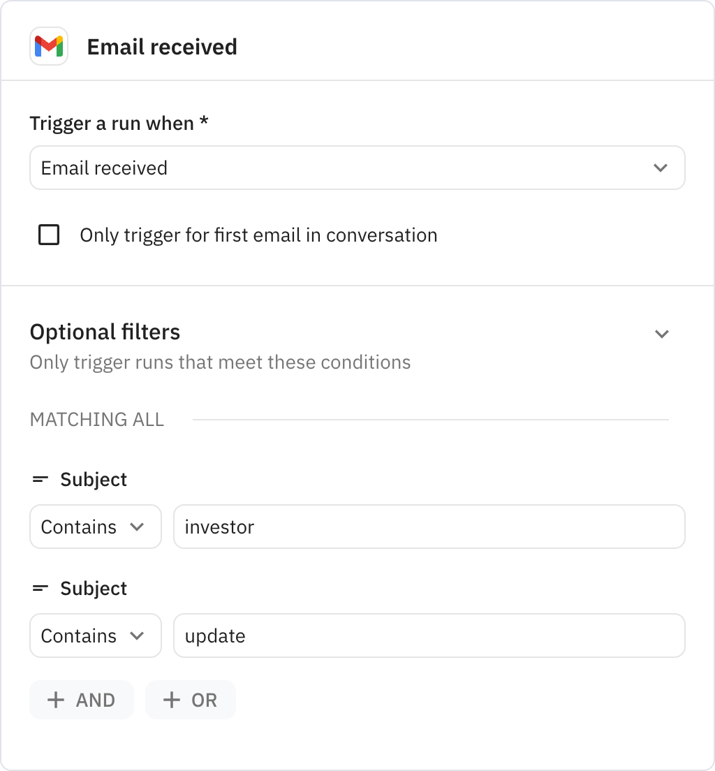 Relay.app screenshot of: Email received