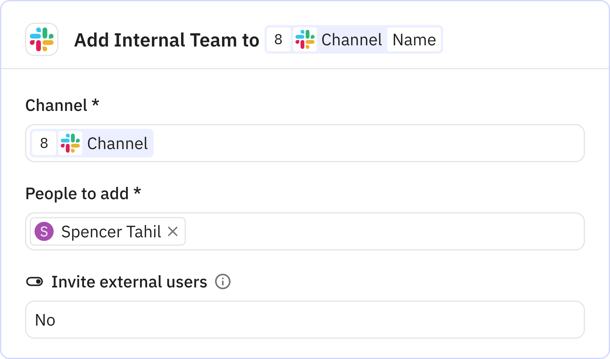 Relay.app screenshot of: Add Internal Team to