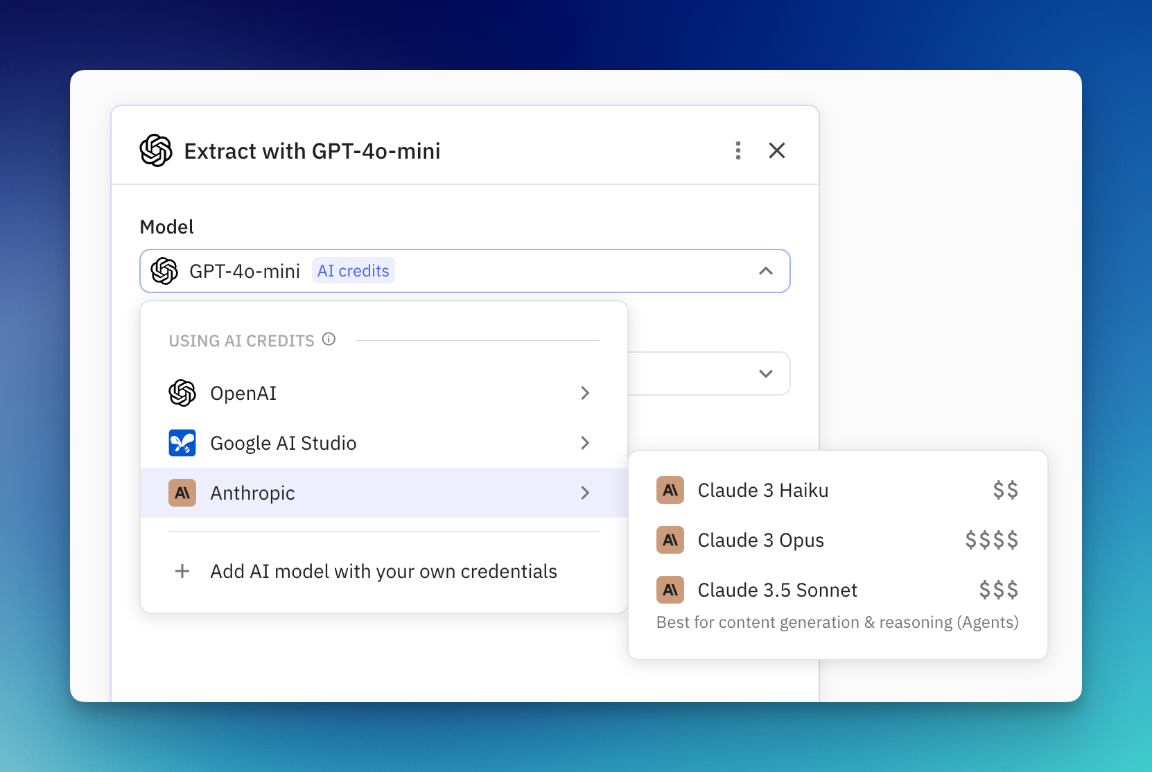 More models are now available for use with AI credits in Relay.app