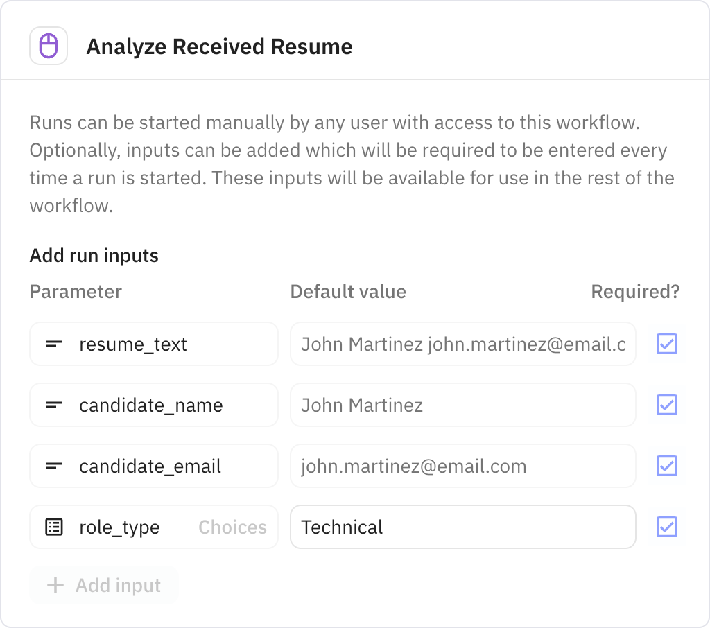 Relay.app screenshot of: Analyze Received Resume