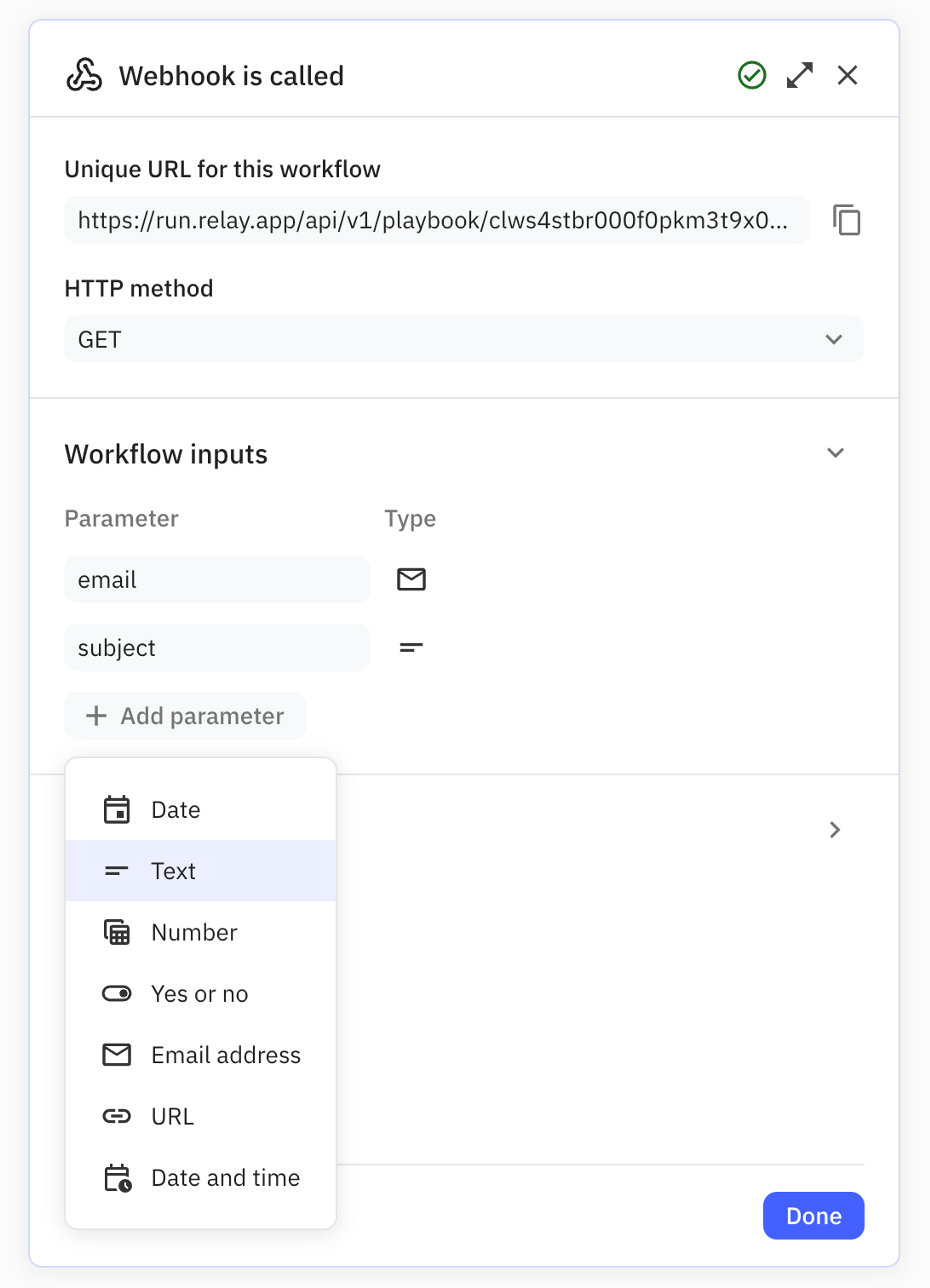 Manually specify the URL parameters for a GET request