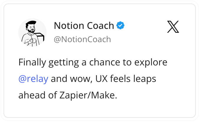 Top Notion creators love Relay.app.