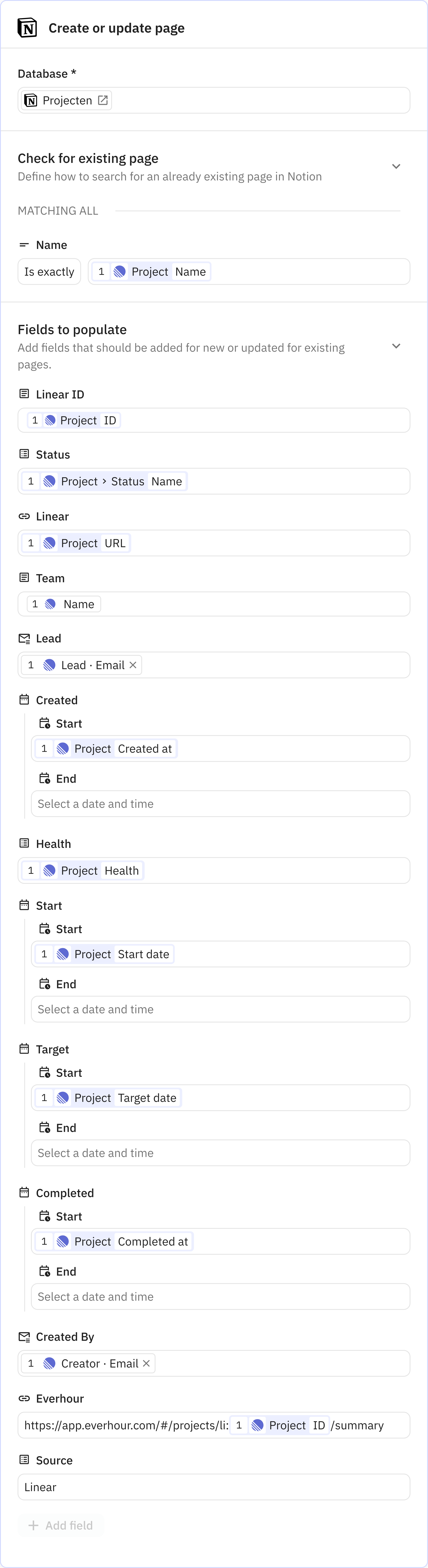 Relay.app screenshot of: Create or update page