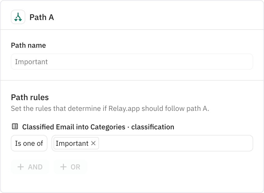 Relay.app screenshot of: Important