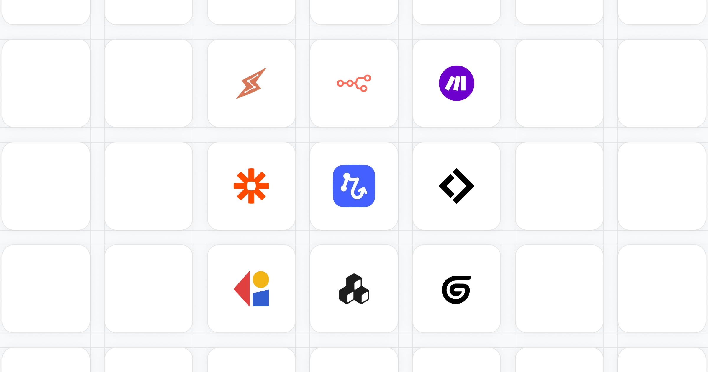 Logos of Relay.app compared to Gumloop, Zapier, n8n, Make, Cassidy, Claude Cowork, and others for workflow automation