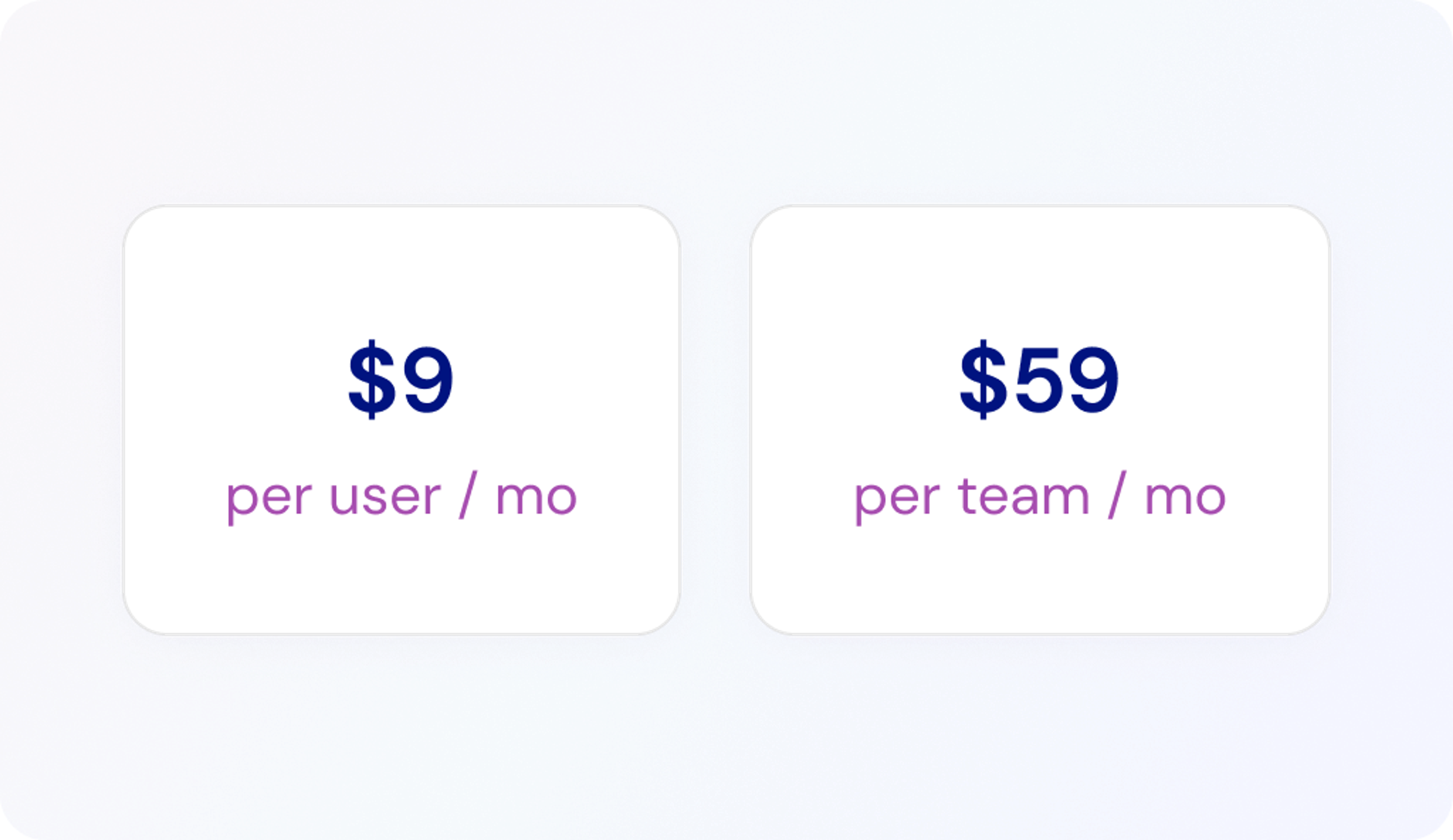 Transparent per-user pricing