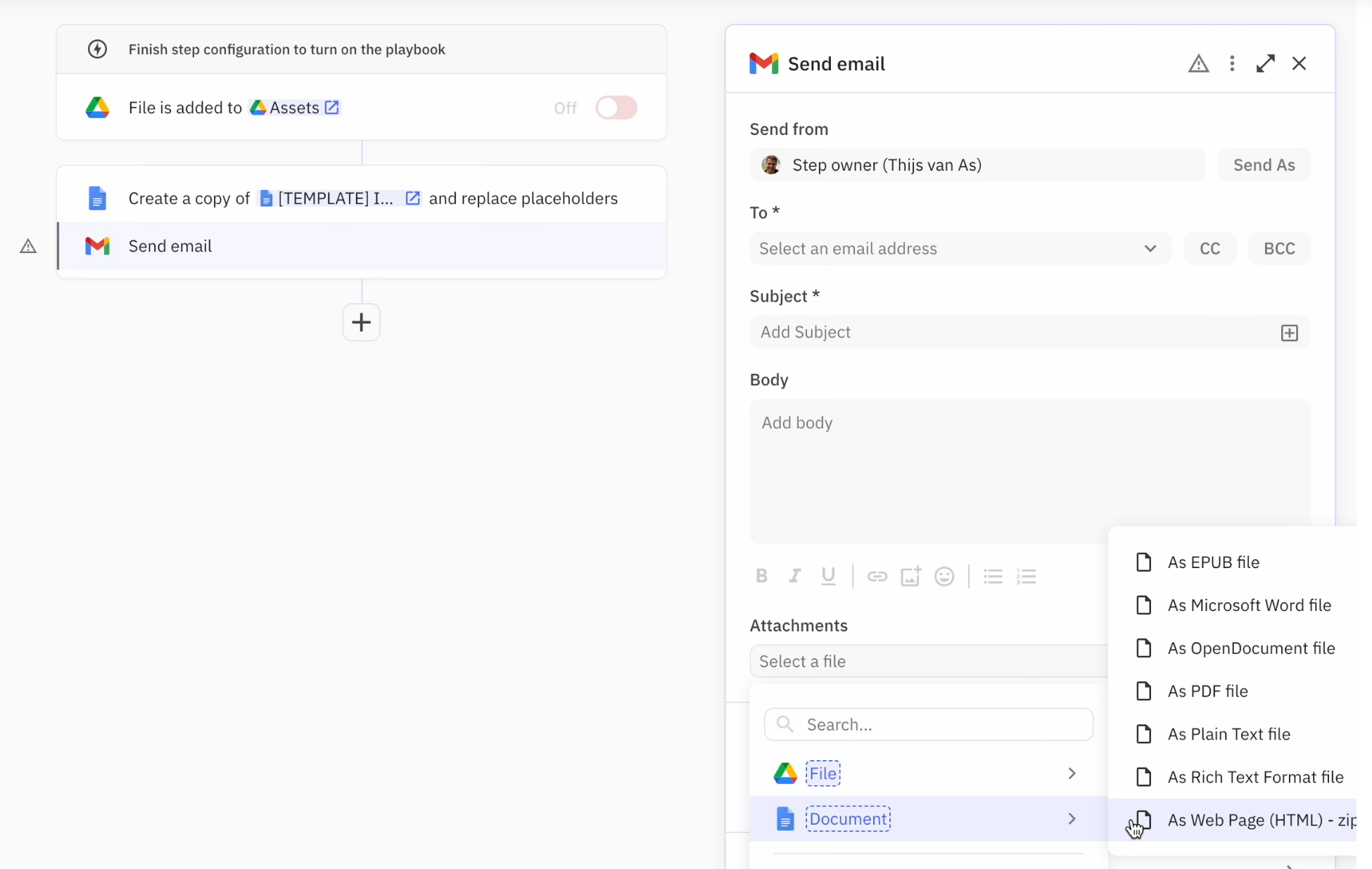 Export the Google Document to PDF or XLSX (Microsoft Word)