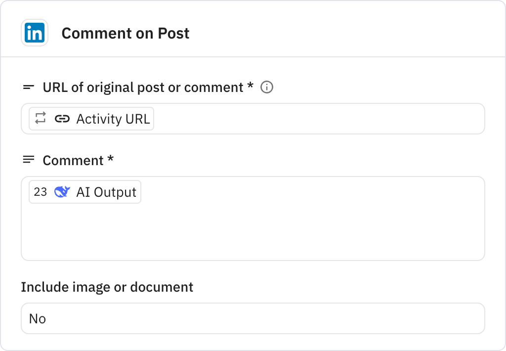 Relay.app screenshot of: Comment on Post