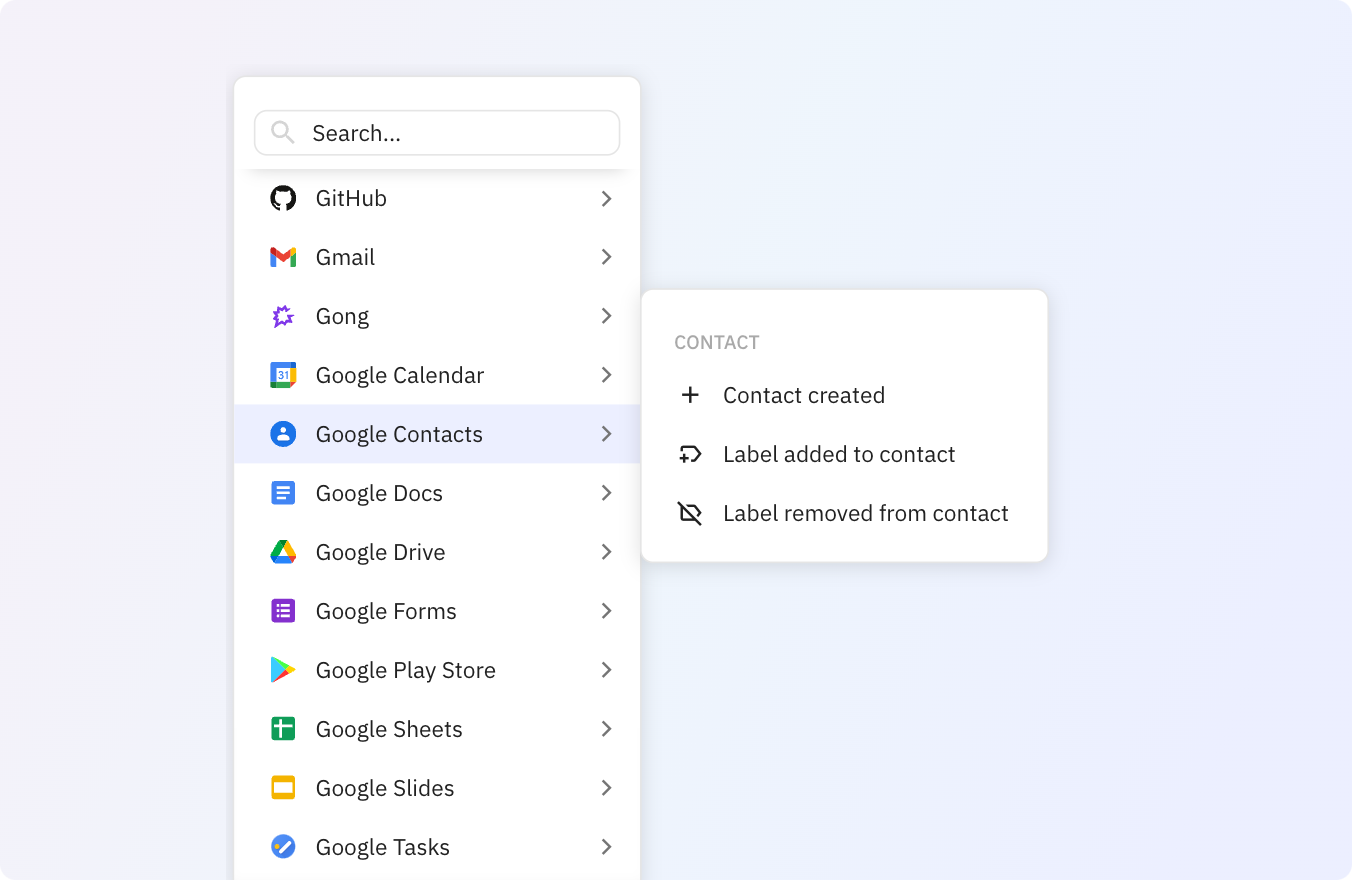 Use Relay.app's Google Contacts integrations to trigger actions across your apps