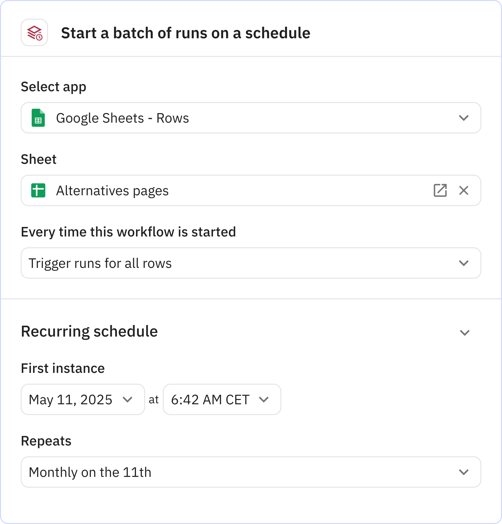 Relay.app screenshot of: Trigger
