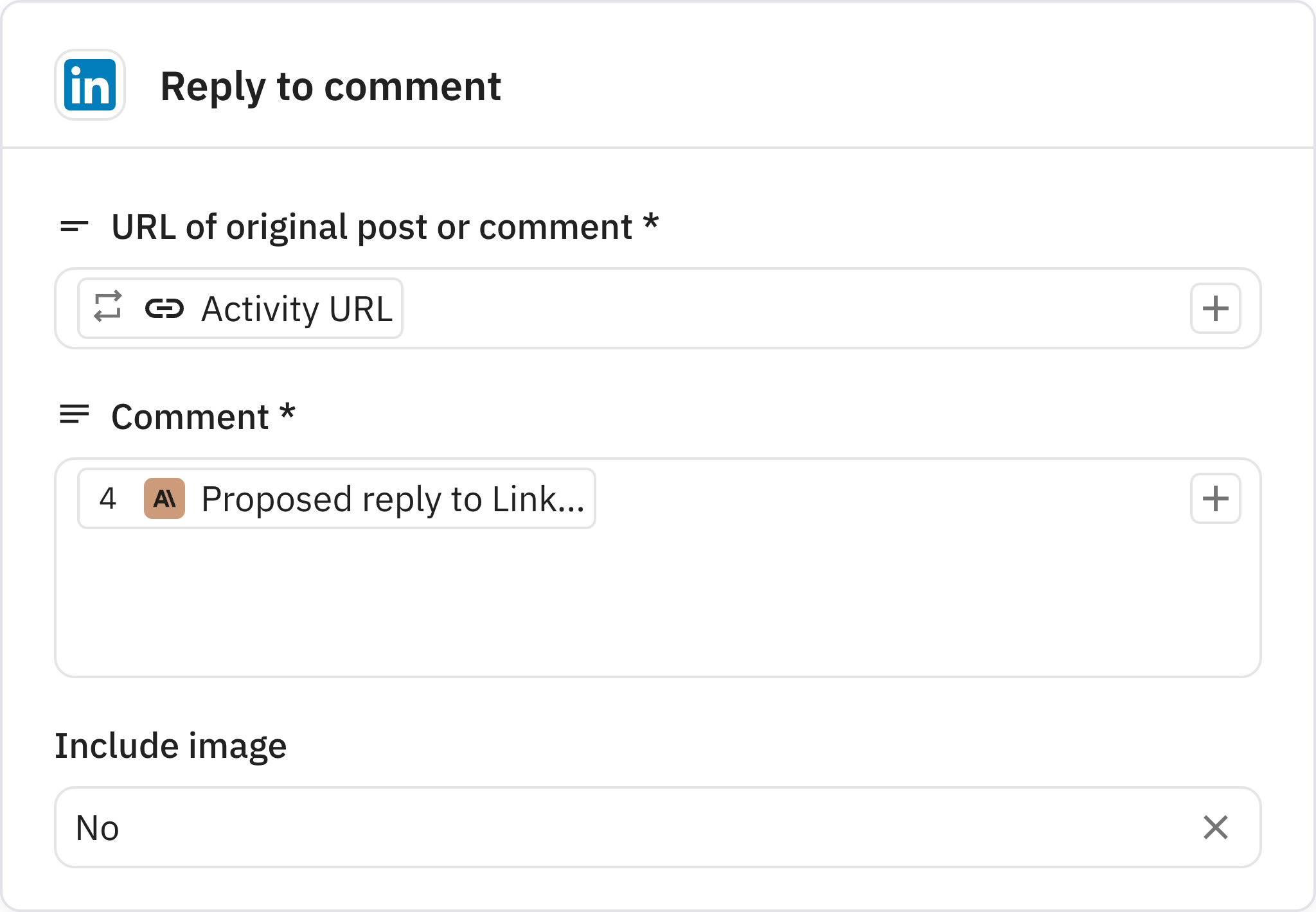 Relay.app screenshot of: Reply to comment