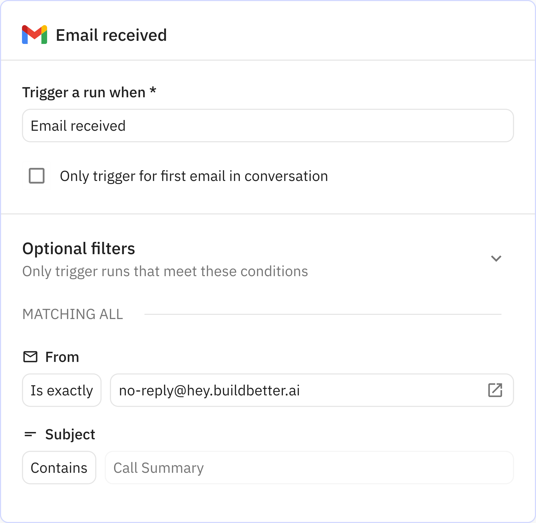 Relay.app screenshot of: Email received