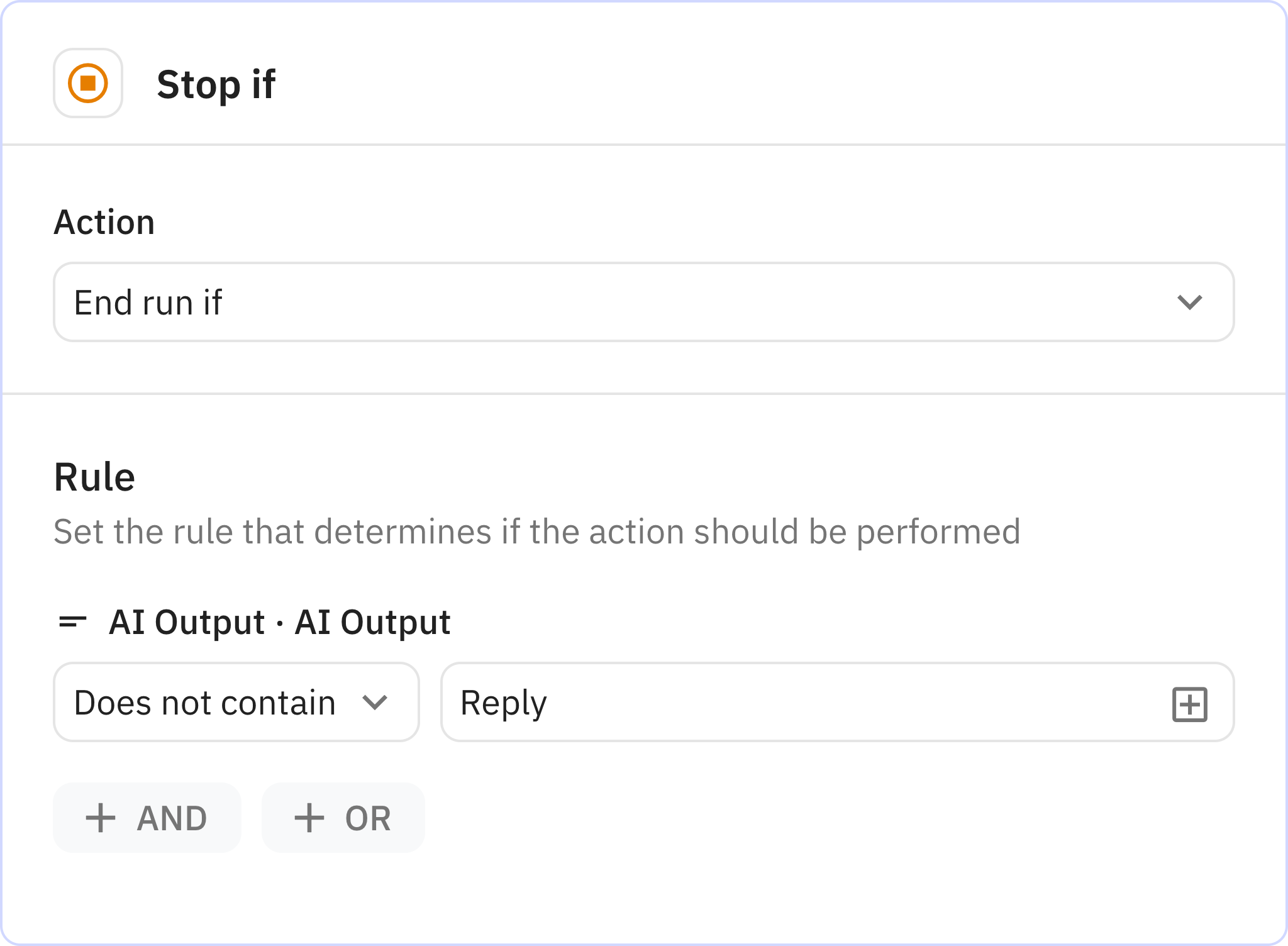 Relay.app screenshot of: Step 3: Stop if
