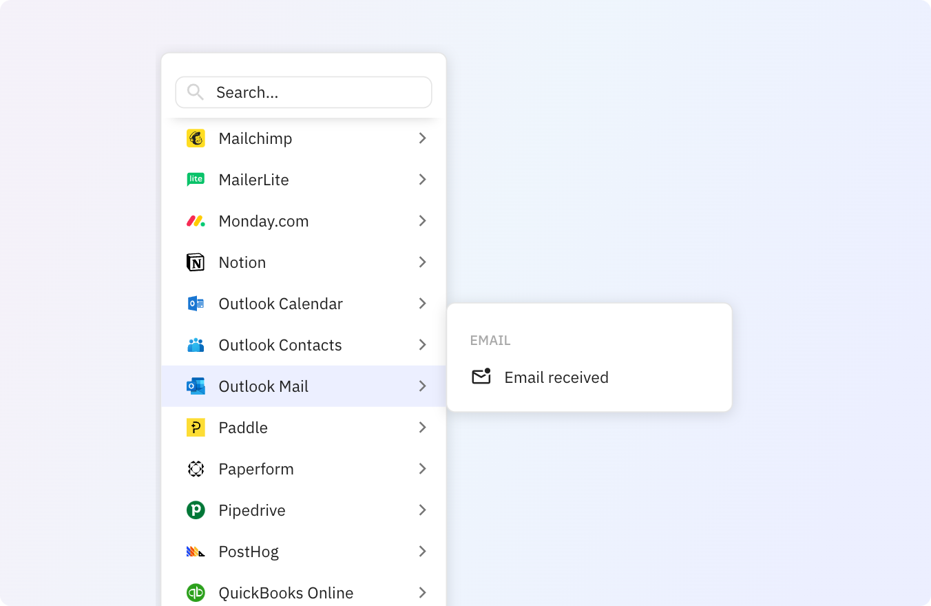Use Relay.app's Outlook Mail integrations to trigger actions across your apps