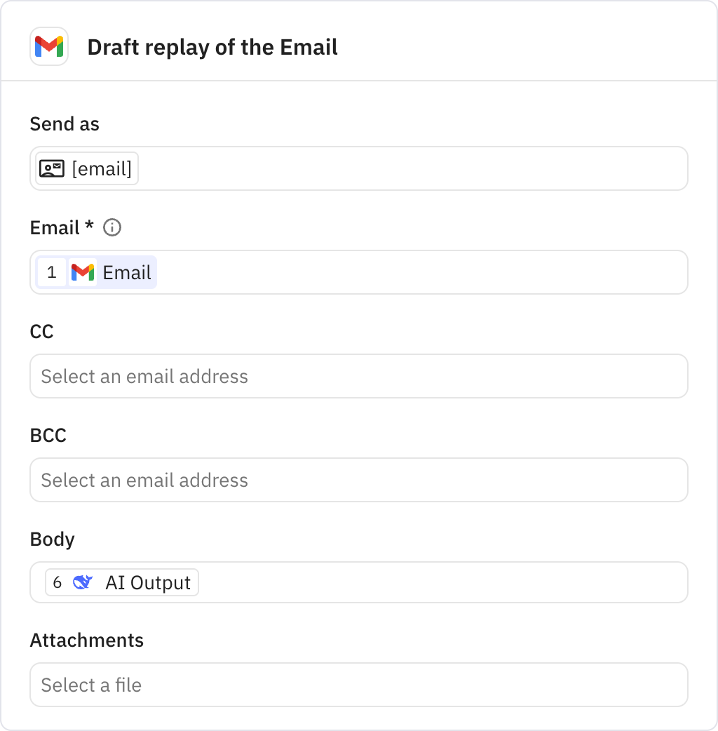 Relay.app screenshot of: Draft replay of the Email