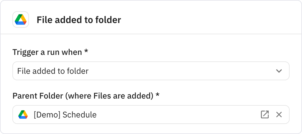 Relay.app screenshot of: File added to folder