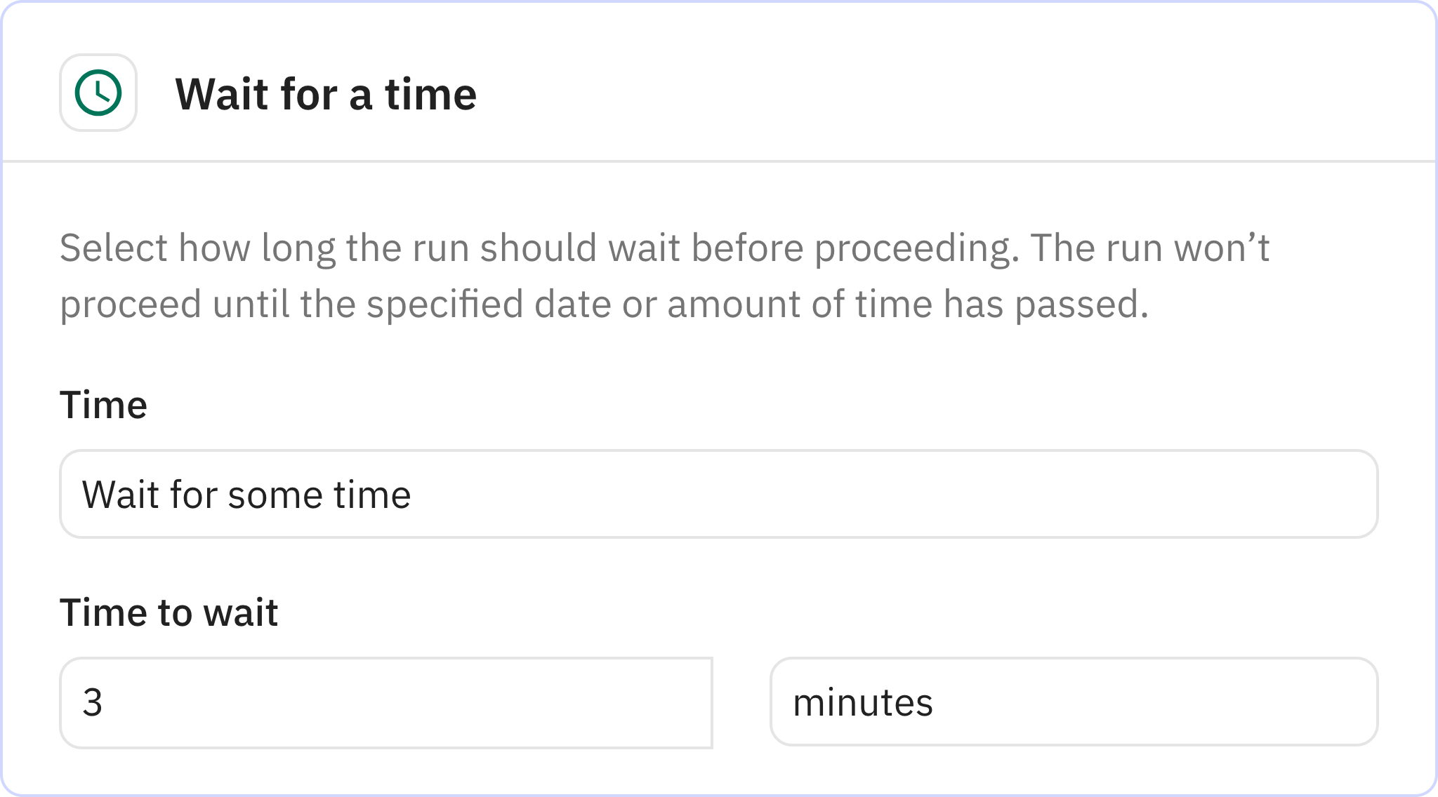 Relay.app screenshot of: Wait for a time