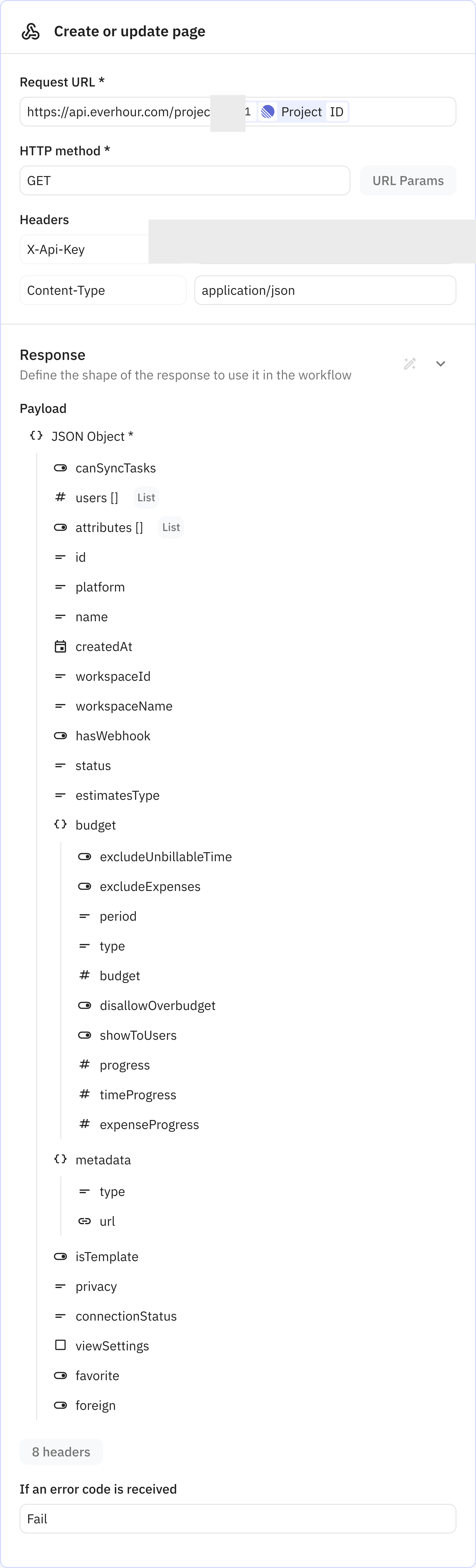 Relay.app screenshot of: Custom HTTP request