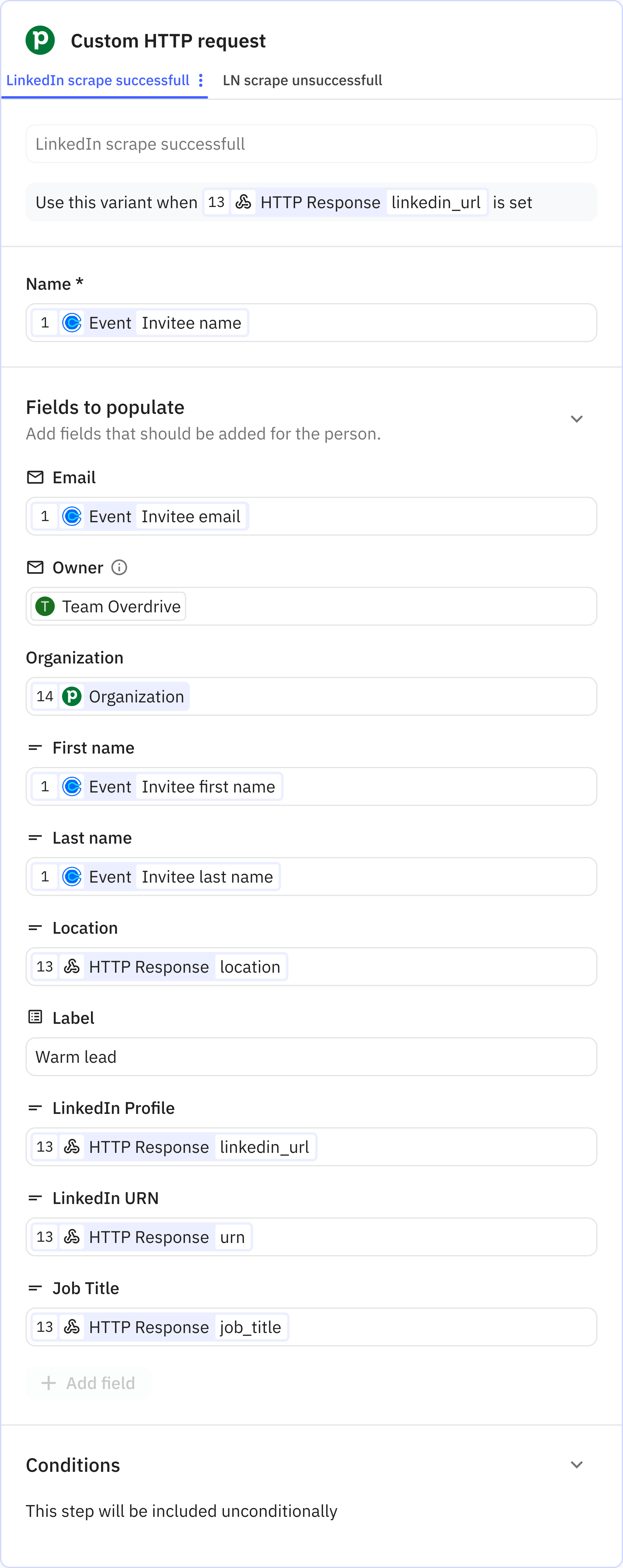 Relay.app screenshot of: Add person