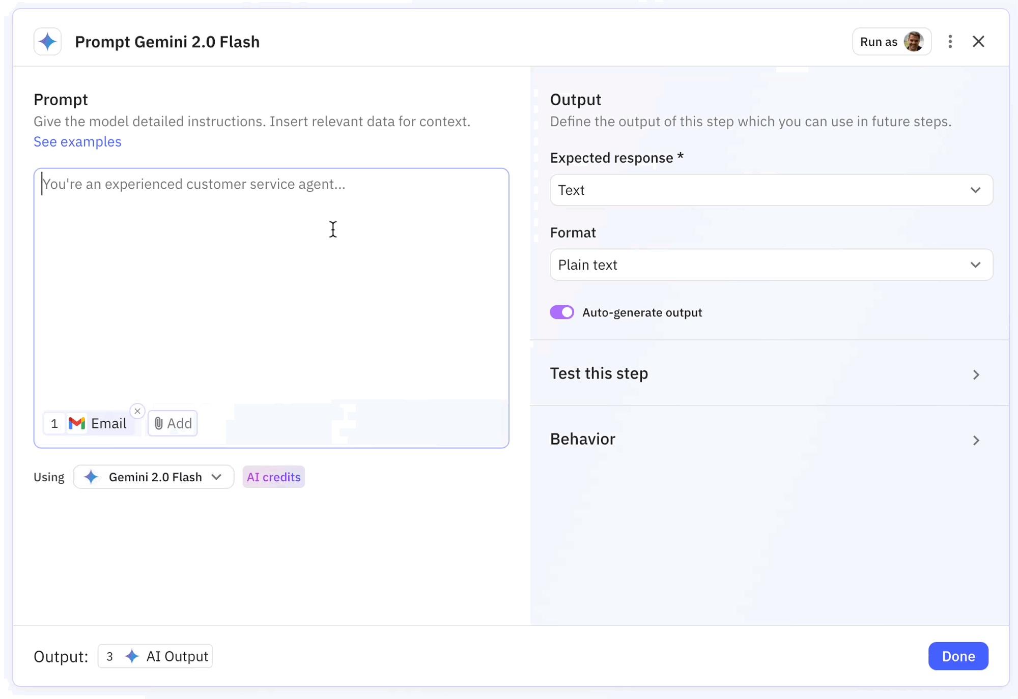 Relay.app now automatically generates a structured output as you type your prompt