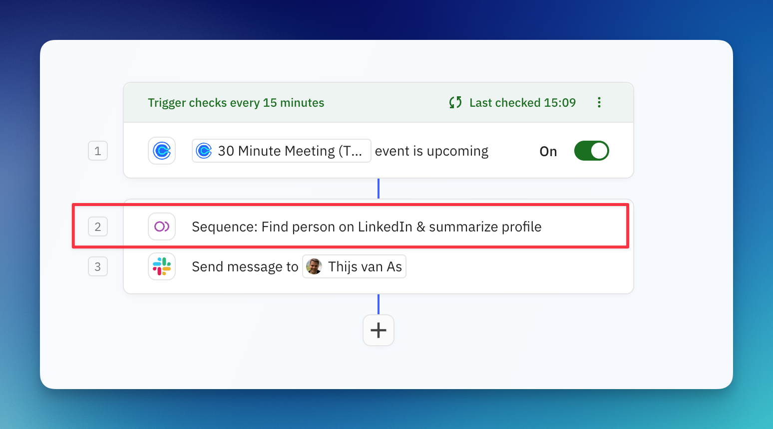 Sequence invocation from within a workflow